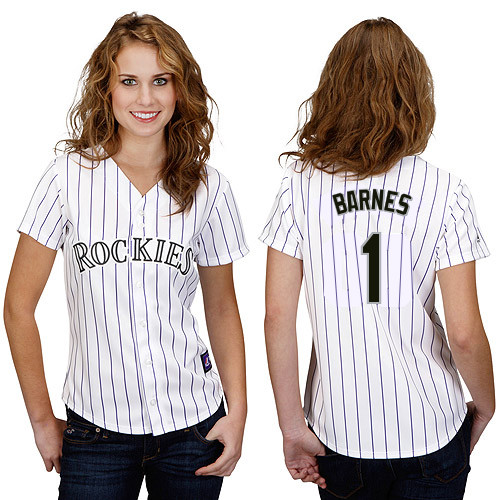 Brandon Barnes #1 mlb Jersey-Colorado Rockies Women's Authentic Home White Cool Base Baseball Jersey